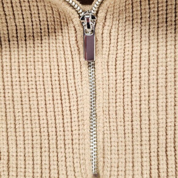 Laundry by Shelli Segal Los Angeles Half Zip Sweater Womens M Camel Beige - Picture 6 of 16